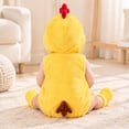 thumbnail image 6 of REDARER Baby Cartoon Chick Romper 3 Piece Set Sleeveless Hooded Bodysuit with Matching Hat and Socks Soft Fleece Snap Crotch Outfit for Infant Christmas Photoshoot Holiday Party Gift,0-3 Months, 6 of 8