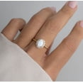 thumbnail image 5 of ArtpalaceByMitika Australian Lab Opal Stacking Ring, Dainty Moissanite Ring, Delicate Opal Oval Shape Ring, Minimalist Ring, Gift for Her for Women 925 Sterling Silver Engagement Ring, 5 of 6