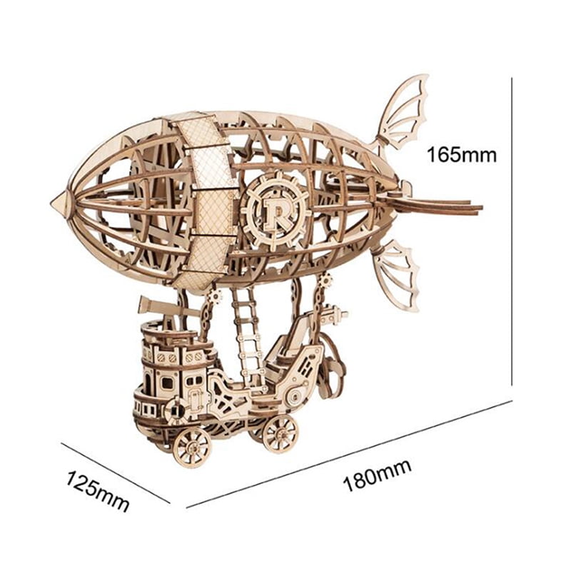 Robotime Airship 3D Wooden Puzzle Model Building Assembly Toy for Chidren Boys 