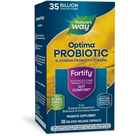Nature's Way Fortify Optima Probiotic Capsules, 35 Billion Live Cultures, Gut Comfort*, Unisex, 30ct