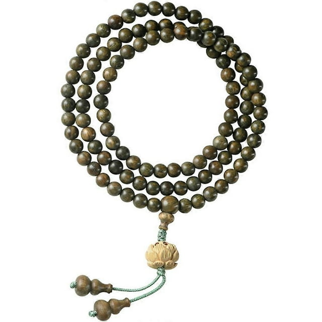 Wooden Prayer Beads Bracelet Unisex Sandalwood Bead Necklace for Meditation and Daily Wear Durable Charming Jewelry for Men and Women