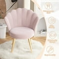 thumbnail image 4 of Hawsaiy Modern Velvet Accent Chair with Gold Metal Legs,Upholstered Vanity Chair for Bedroom, Makeup Room, or Living Room, Pink, 4 of 11