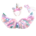 thumbnail image 1 of Alas de ángel con plumas luminosas para niña pequeña, ropa para la espalda, alas de hada de flores, varita mágica de hada para Halloween, 1 of 1
