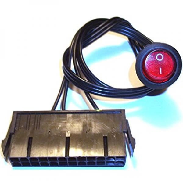 Red ATX Power Supply Bridge Jumper On/Off Switch (Lighted) For 24/20