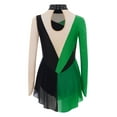 thumbnail image 2 of Oyolan Kids Girls Shiny Rhinestone Figure Ice Skating Dress Long Sleeve Ballet Tutu Skirted Leotard Dark Green 8, 2 of 4