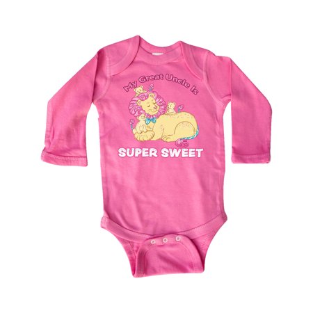 

Inktastic My Great Uncle Is Super Sweet Cotton Candy Lions Gift Baby Boy or Baby Girl Long Sleeve Bodysuit