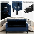 thumbnail image 5 of Foredo Contemporary Upholstered Storage Ottoman Bench with Arms, Button Tufted Ottoman with Storage,Velvet Storage Bench for Bedroom, Entryway, Living room, Blue, 5 of 8