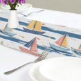 thumbnail image 4 of Yayeee Table Runner 90 inches Long Home Kitchen Dinning Party Decoration, White Hand Drawn Sailboats, 4 of 7