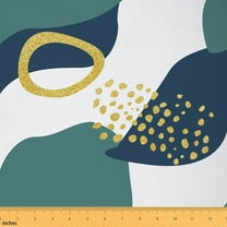 Feelyou Geometric Fabric by the Yard 1 Yard for Adult, Fashion Minimalism Room Decor Fabric by the Yard, Gold Sequin Print Fabric for Sewing, Microfiber Bedroom Decor