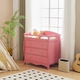 thumbnail image 2 of Zimtown Wood Changing Table with Drawers,Baby Dresser, Infant Diaper Station Nursery Organizer, Pink, 2 of 12