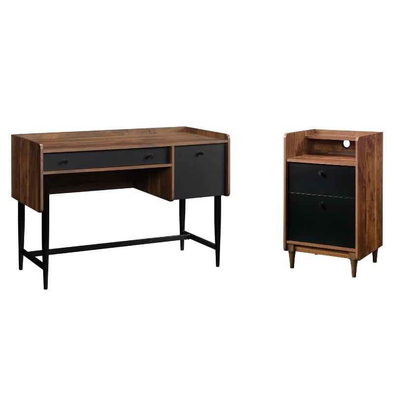 2 Piece Writing Desk and File Set in Grand Walnut