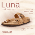 thumbnail image 2 of Cushionaire Women's Luna Cork Footbed Sandals with +Comfort, Wide Widths Available, 2 of 9