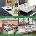 thumbnail image 4 of Kitchen Sink Splash Guard 17.7 x 5.5 Inch, Toovem Faucet Handle Drip Catcher Tray, Longer Silicone Sink Faucet Mat, Dish Soap Sponge Holder for Bathroom, Farmhouse, Rv, Easy to Clean & Install Beige, 4 of 8