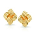 thumbnail image 2 of Bling Jewelry Womens Square Two Tone Rope Love Knot Clip On Earrings Gold Plated, 2 of 5