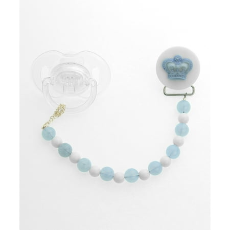 Crown with Matching Beads Pacifier Clip