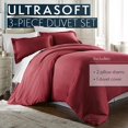 thumbnail image 5 of Hotel Luxury 3pc Duvet Cover Set 1500 Series Egyptian Quality Double Brushed Microfiber Bedding, Queen, Burgundy, 5 of 9