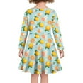 thumbnail image 3 of DISNIMO Flower Lemon Dress for Girls 11-12 Casual Long Sleeve Dress for Girls Floral Dress Fall Midi Dress Girl Twirly Dress Teen Swing Dress Children Long Sleeve Dress Kid School Dresses for Girls, 3 of 6