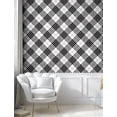 thumbnail image 5 of Ambesonne Tartan Peel & Stick Wallpaper for Home, Checkered Stripes Classic, 13"x72", Black White, 5 of 6