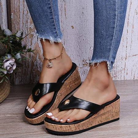 

Women Sandals Clearance 2023! Pejock Women s Flip-Flops Extremely Comfy Slides Sandals New Sloping Heel Casual Toe Sandals Clip Toe Slippers Summer Athletic Outdoor Beach Sandals