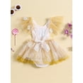 thumbnail image 3 of KelaJuan Baby Girls Romper Dress, Sweet Fly Sleeve Flower Tie-up Tulle Bodysuit Summer Clothes, 3 of 6