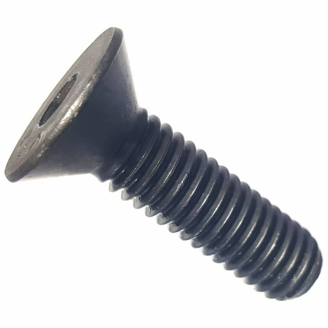 4-40 x 1 Flat Head Socket Cap Screws, Allen Socket Drive, Alloy Steel, Full Thread, Black Oxide, Machine Thread, Quantity 100
