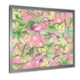 thumbnail image 2 of Designart 'Yellow Flowers, Tropical Foliage With Flamingo III' Modern Framed Art Print, 2 of 4