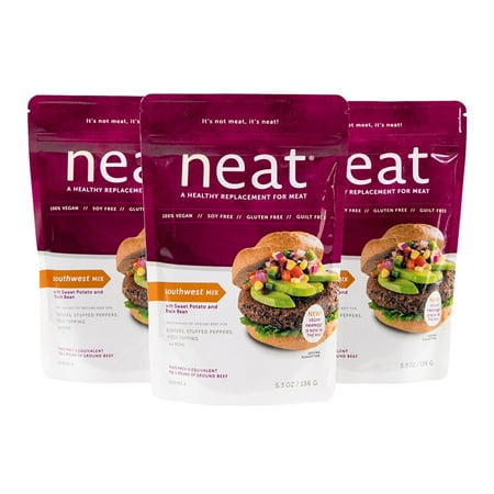 neat - Plant-Based - Southwest Mix (5.5 oz.) (Pack of 3) - Non-GMO, Gluten-Free, Soy Free, Meat Substitute
