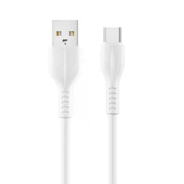 Generic 1M Durable Silicone Type-C Cable with 2A Fast Charging & Data Transfer, Lightweight & Portable, Available in Multiple Colors (White/Green/Pink/Black/Purple)