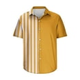 thumbnail image 4 of QUINDOS Men's Hawaiian Shirts Button up Casual Short Sleeve Summer Shirts Patchwork Striped Vacation Beach Loose Fit Shirts, 4 of 4