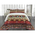 thumbnail image 2 of Ambesonne Ethnic Quilted Coverlet 3 Pcs, Flowers Arrows, Queen Size, Multicolor, 2 of 4