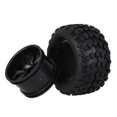 thumbnail image 3 of 4 X Black Plastic 7spoke Wheel Rim Gravel Pattern Rubber Tire, 3 of 3