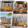 thumbnail image 5 of Fall Thanksgiving Pumpkins Outdoor Waterproof Pillow Covers, Autumn Maple Vintage Bow Plaid Decorative Square Throw Pillowcase Sofa Cushion Sham for Patio/Couch/Chair, 26"x26" 2 Pack, 5 of 8