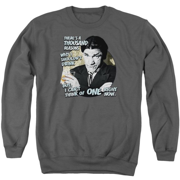 Three Stooges Drink Adult Crewneck Sweatshirt Charcoal