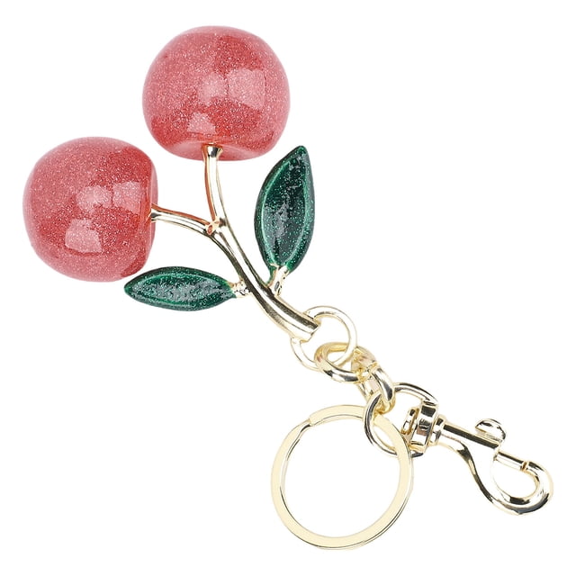 Llavero Con Diseño De Cereza Brillante, Colgante Para Bolso De Cereza, Amuleto Para Bolso De Cereza, Llavero Para Coche Con Diseño Vibrante Y Acabado Brillante.