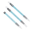 thumbnail image 1 of 3 uds doble extremo Nail Art silicona UV Gel escultura tallado constructor relieve punteado pluma pincel herramienta de manicura (azul), 1 of 5