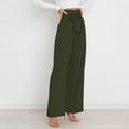 thumbnail image 7 of AWXNJUX Women Large Size Casual Pants Polyester Loose Cropped Pants Wide Leg Pants (Green,XXL), 7 of 7
