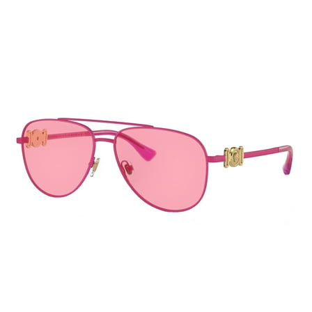 Versace VK 2002 Metal Unisex Aviator Sunglasses Matte Fuchsia 52mm Adult