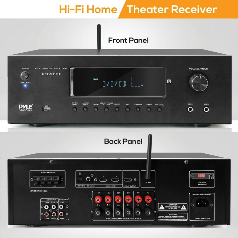 Pyle PT696BT Wire-less BT Streaming Home Theater Receiver