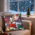 thumbnail image 4 of SLYNSHome Christmas Throw Pillow Cover with LED Lights,Light-up Winter Pillow Cases 18x18 inch Pillowcase Holiday Cushion Case for Couch Bed Sofa Decor, 4 of 7
