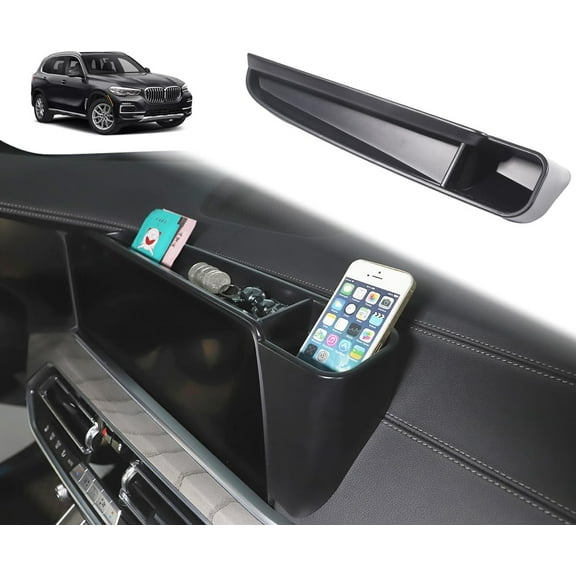 Tinki Navigation Screen Rear Storage Box For BMW X5 G05 X6 G06 X7 G07 2019-2022 Abs Black 1Pcs
