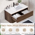 thumbnail image 6 of Erinnyees 36-Inch Floating Bathroom Vanity with Sink Combo, Wall-Mounted Cabinet with 2 Fluted Drawers & Silent Slides, Includes Faucet & Adjustable Hardware, 6 of 7