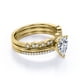 thumbnail image 3 of JeenMata Anillo Compromiso Solitario 2 Ct Corte Pera, Engaste 3 Puntas, Filigrana Milgrain Art Déco, Juego Anillos Boda Trío, Baño Oro Amarillo 18 K sobre Plata, 3 of 6