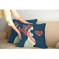 thumbnail image 2 of Ambesonne Abstract Throw Pillow Cover 2 Pack, Pregnant Woman and Heart, 20", Night Blue Coral Cream, 2 of 7