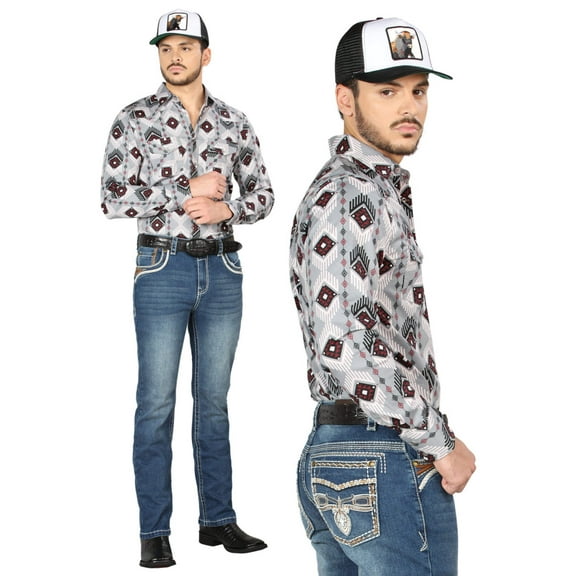 Men's Premium Embroidered Bootcut Denim Jeans 'Centenario' Dark Blue 44974