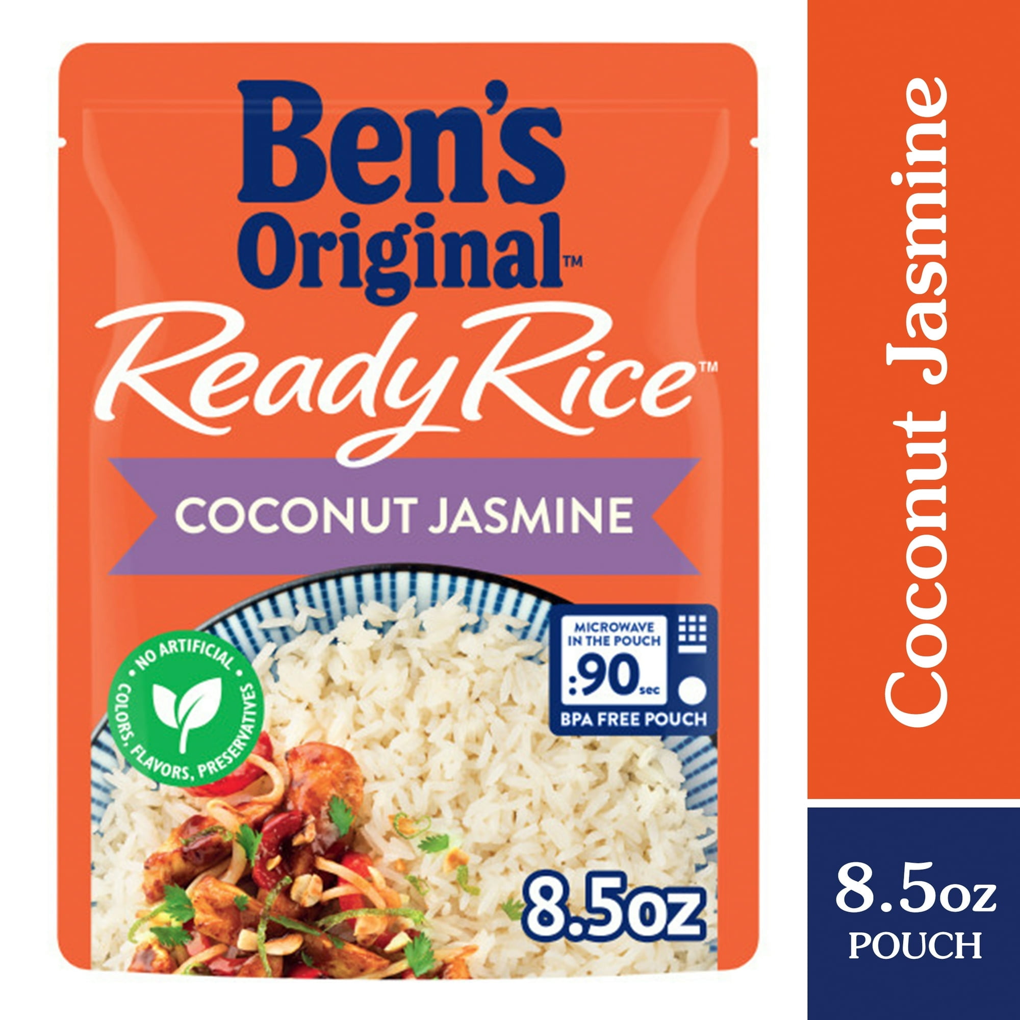 BEN'S ORIGINAL Ready Rice Coconut Jasmine Flavored Rice Easy Dinner Side 8.5 Ounce Pouch (Pack of 4)