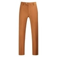thumbnail image 4 of YDDIAN Mens Classic Suit Pants Straight Fit Modern Formal Dress Pants Separate Trousers Coffee 38, 4 of 5