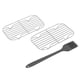 thumbnail image 3 of Rejilla de cocina de acero inoxidable, 2 piezas, parrilla de malla de alambre para barbacoa, accesorios para barbacoa, parrilla con cepillo para rociar, materiales ecológicos, 3 of 8