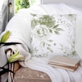 thumbnail image 3 of 14x14 Pillow Covers Set of 2, Sage Green Flower Throw Pillow Covers Decorative Couch Cushion Case, Watercolor Gradient Retro Floral Microfiber Square Pillowcases for Bedroom Car Living Room, 3 of 7