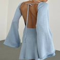 thumbnail image 3 of Women‘s Solid Color Knitted Dress with Backless Style for Parties, 3 of 4