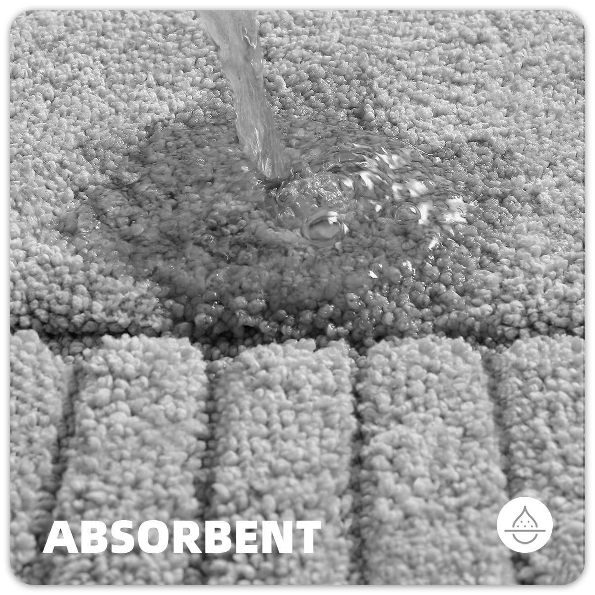 PABUBE Bathroom Rugs 16"x24", Absorbent Bath Mats Rugs for Bathroom Floor Non Slip Non Skid, Soft Shag Microfiber Machine Washable Shower Bath Mat for Bathroom Decor, Gray